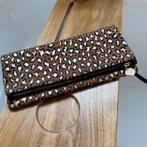 Clare V suede Foldover Clutch w/ Tabs -
Cognac Metal Cat NWT